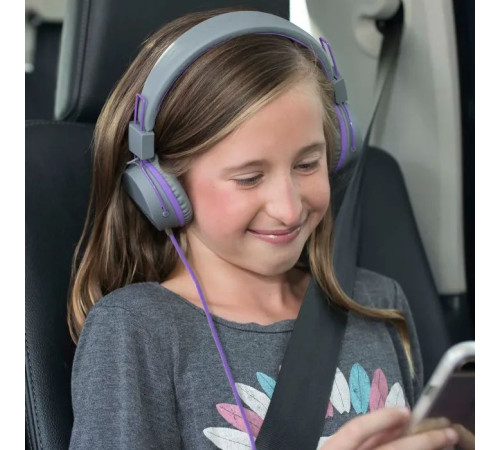 Навушники Jlab JBuddies Studio Kids Wired Graphite/Violet (IEUHJKSTUDIORGRYPRP6)