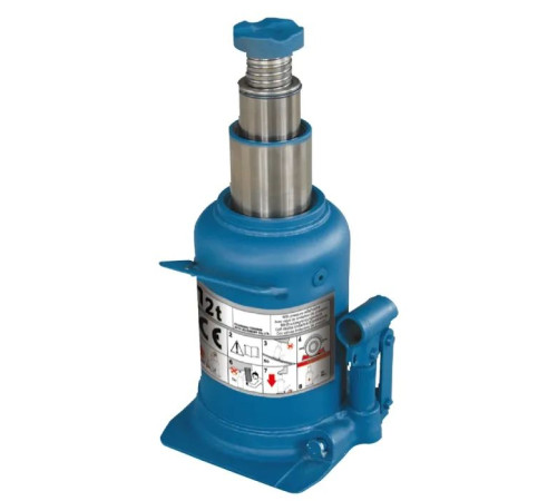 Домкрат GTM гідравлічний пляшковий 12т (240-590мм) двохштоковий (TH812001)