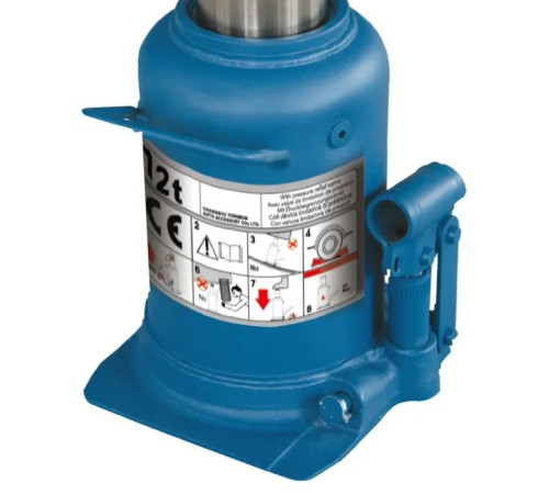 Домкрат GTM гідравлічний пляшковий 12т (240-590мм) двохштоковий (TH812001)