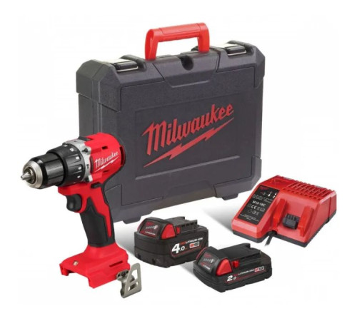 Шуруповерт Milwaukee ударний М18 BLPDRC-422С, 60Нм, 2Ah+4Ah, кейс (4933492825)