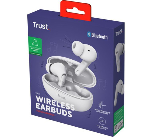 Навушники Trust Yavi Earbuds White (25172)