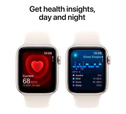 Смарт-годинник Apple Watch SE 2024 GPS 44mm Starlight Aluminium Case with Starlight Sport Band - M/L (MXEV3QH/A)
