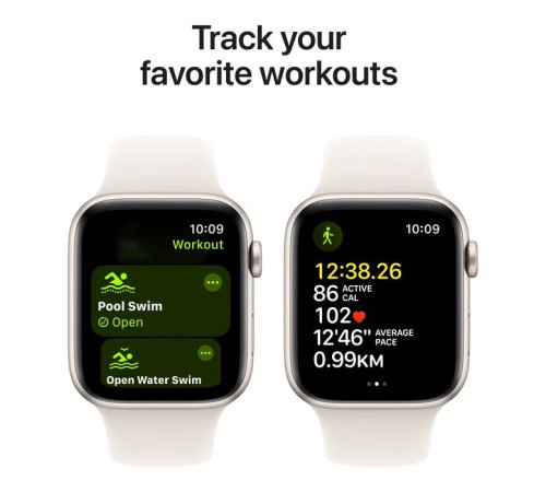 Смарт-годинник Apple Watch SE 2024 GPS 44mm Starlight Aluminium Case with Starlight Sport Band - M/L (MXEV3QH/A)