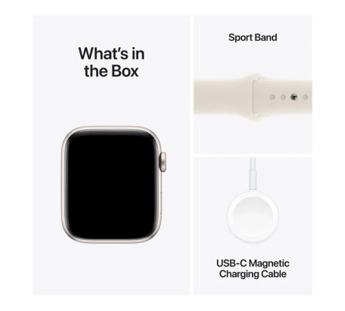 Смарт-годинник Apple Watch SE 2024 GPS 44mm Starlight Aluminium Case with Starlight Sport Band - M/L (MXEV3QH/A)