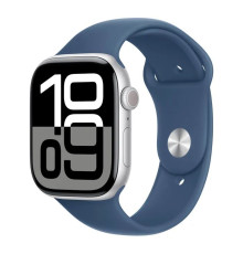 Смарт-годинник Apple Watch Series 10 GPS 46mm Silver Aluminium Case with Denim Sport Band - M/L (MWWM3QH/A)