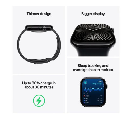 Смарт-годинник Apple Watch Series 10 GPS 46mm Silver Aluminium Case with Denim Sport Band - M/L (MWWM3QH/A)