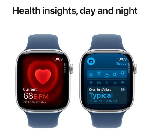 Смарт-годинник Apple Watch Series 10 GPS 46mm Silver Aluminium Case with Denim Sport Band - M/L (MWWM3QH/A)