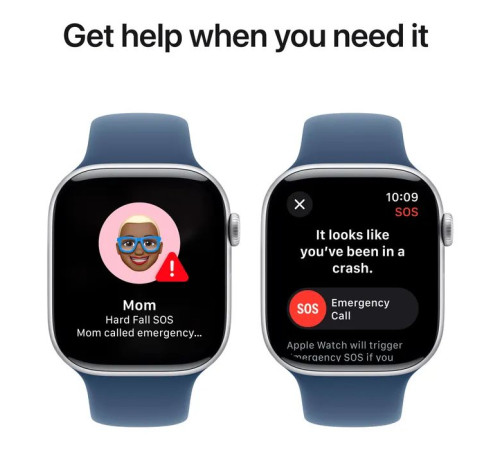 Смарт-годинник Apple Watch Series 10 GPS 46mm Silver Aluminium Case with Denim Sport Band - M/L (MWWM3QH/A)