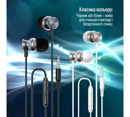 Навушники ColorWay 3.5 mm Wired Earphone UrbanBeat White (CW-WD03WT)