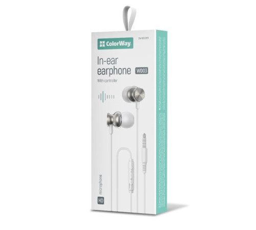 Навушники ColorWay 3.5 mm Wired Earphone UrbanBeat White (CW-WD03WT)