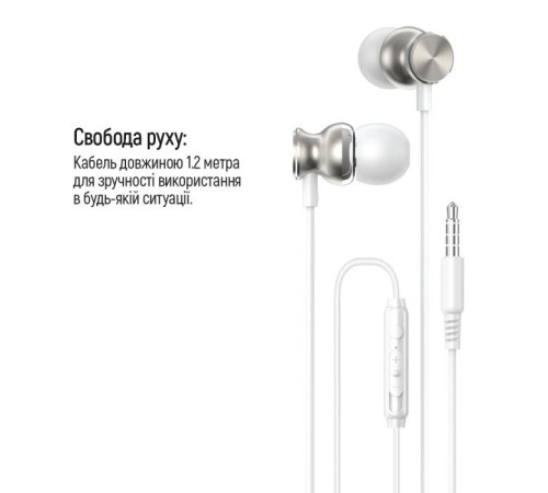 Навушники ColorWay 3.5 mm Wired Earphone UrbanBeat White (CW-WD03WT)