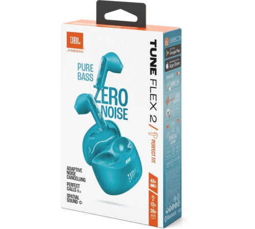 Навушники JBL Tune Flex 2 Turquoise (JBLTFLEX2TQE)