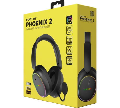 Навушники Hator Phoenix 2 Wireless Hi-Res SyncHUB connection Black (ESH40)