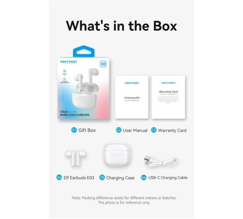 Навушники Vention Elf Earbuds E03 White (NBHW0)