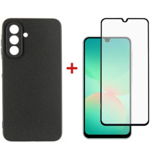 Чохол до мобільного телефона Dengos Kit Samsung Galaxy A26 Carbon + glass (Black) (DG-KM-137)