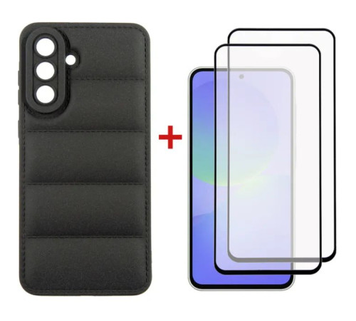 Чохол до мобільного телефона Dengos Kit Samsung Galaxy A36 Soft + 2 pcs glass (Black) (DG-CTG2P-13)