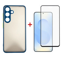 Чехол для мобильного телефона Dengos Kit Samsung Galaxy S25 Plus Matte + glass (Blue) (DG-KM-143)