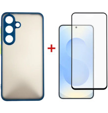 Чохол до мобільного телефона Dengos Kit Samsung Galaxy S25 Plus Matte + glass (Blue) (DG-KM-143)