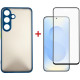 Чохол до мобільного телефона Dengos Kit Samsung Galaxy S25 Plus Matte + glass (Blue) (DG-KM-143)