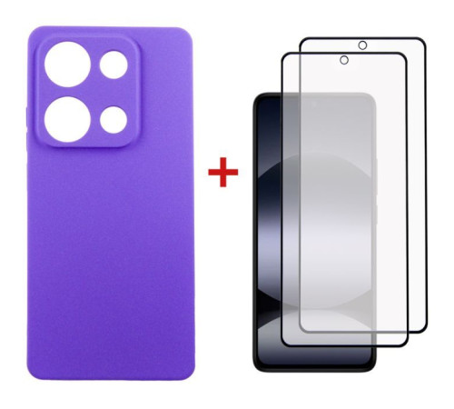 Чохол до мобільного телефона Dengos Xiaomi Redmi Note 14S Carbon + glass 2pcs (Purple) (DG-CTG2P-16)