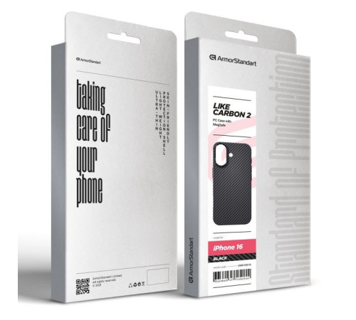 Чохол до мобільного телефона Armorstandart LikeCarbon2 MagCase для Apple iPhone 16 Black (ARM83810)