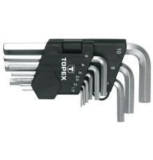 Набір інструментів Topex ключі шестигранні HEX 1.5-10 мм, 9 шт. (35D955)