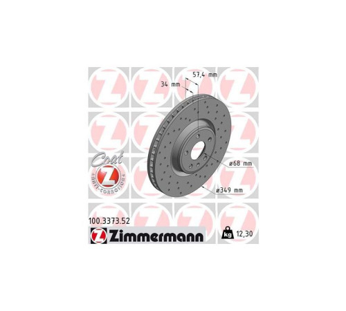 Гальмівний диск ZIMMERMANN 100.3373.52