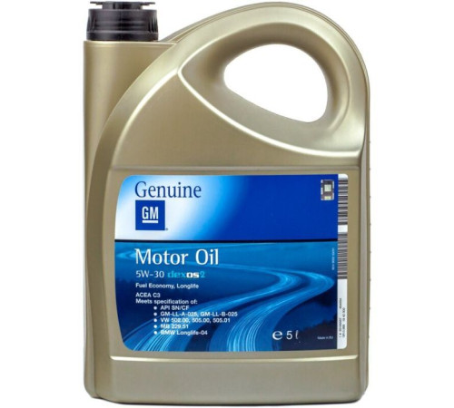 Моторное масло General Motors dexos2 5W-30, 5л (7154)