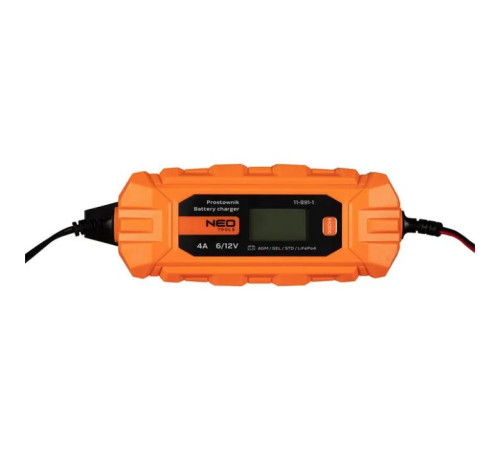 Зарядний пристрій для автомобільного акумулятора Neo Tools 4A/70Вт, 3-120Ah, для кислотних/AGM/GEL (11-891)
