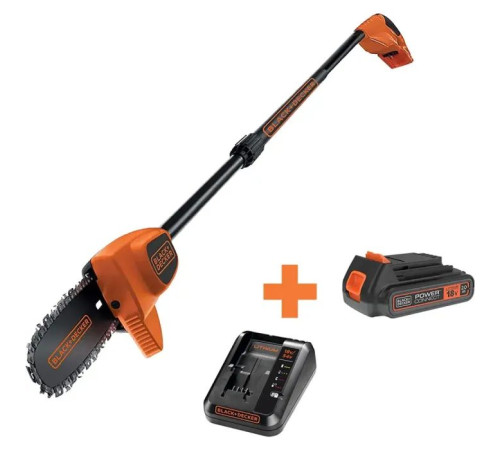 Кусторез Black&Decker высоторез, 18V,2Ah, штанга 150-244 см, длина шины 20 см (GPC1820L20)