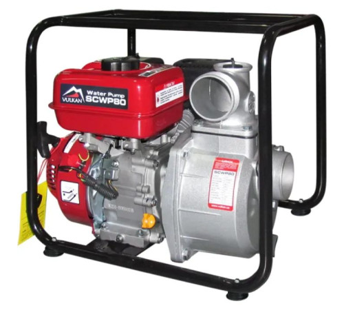 Мотопомпа Vulkan рукав 75мм, 55м3/год, підйом 30м, чиста вода, SCWP80 (80960)