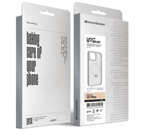Чохол до мобільного телефона Armorstandart Unit Stand Apple iPhone 15 Plus Grey (ARM70575)
