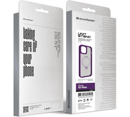 Чохол до мобільного телефона Armorstandart Unit Stand Apple iPhone 15 Plus Purple (ARM70573)