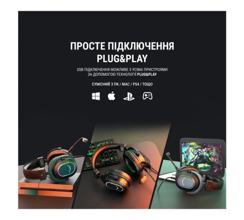 Навушники Fifine H6 RGB 7.1 Black (H6)
