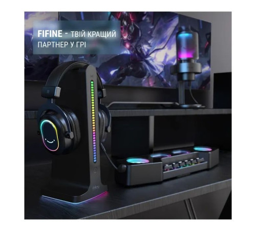 Навушники Fifine H6 RGB 7.1 Black (H6)