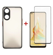 Чохол до мобільного телефона Dengos Kit for OPPO Reno 8T case + glass (Black) (DG-KM-33)