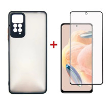 Чехол для мобильного телефона Dengos Kit for Xiaomi Redmi Note 12 Pro 4g case + glass (Black) (DG-KM-29)