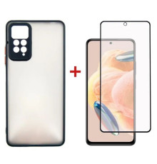 Чохол до мобільного телефона Dengos Kit for Xiaomi Redmi Note 12 Pro 4g case + glass (Black) (DG-KM-29)