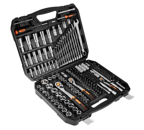 Набір інструментів Neo Tools 219шт, 1/2", 1/4", 3/8", CrV, кейс (10-076)