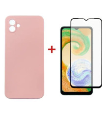 Чохол до мобільного телефона Dengos Samsung Galaxy A04e Case + Glass (Pink) (DG-KM-76)
