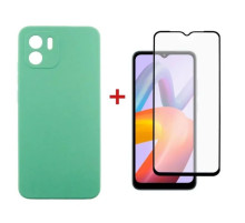 Чехол для мобильного телефона Dengos Xiaomi Redmi A2 Case + Glass (Mint) (DG-KM-82)