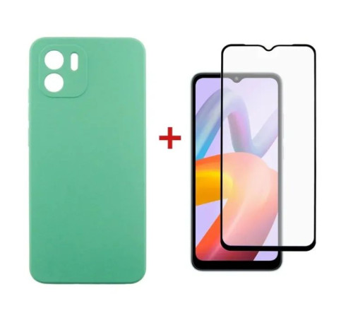 Чохол до мобільного телефона Dengos Xiaomi Redmi A2 Case + Glass (Mint) (DG-KM-82)