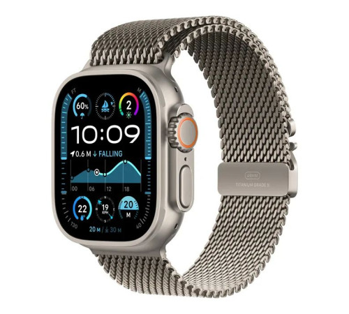 Смарт-годинник Apple Watch Ultra 2 2024 GPS + Cellular 49mm Natural Titanium Case with Natural Titanium Milanese Loop (MX4M3UL/A)