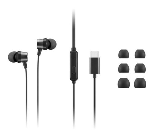 Навушники Lenovo USB-C Wired In-Ear Headphone Black (4XD1J77351)