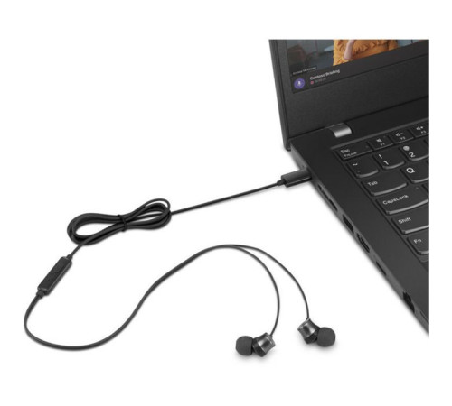 Навушники Lenovo USB-C Wired In-Ear Headphone Black (4XD1J77351)