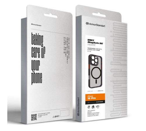 Чохол до мобільного телефона Armorstandart Unit MagSafe SE Apple iPhone 16 Pro Black Orange (ARM81147)