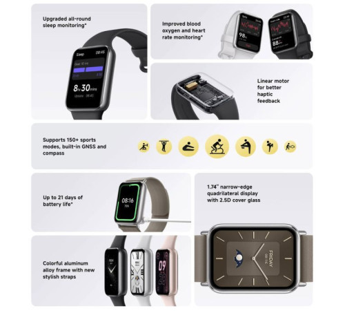 Фітнес браслет Xiaomi Smart Band 9 Pro (BHR8710GL) Obsidian Black (1111143)