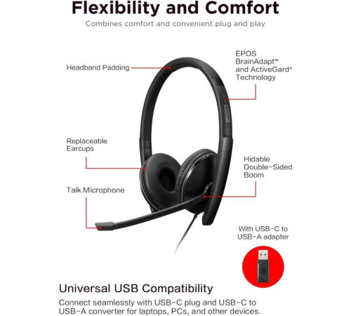 Навушники Lenovo Wired ANC Headset Gen 2 (Teams) Black (4XD1M45627)