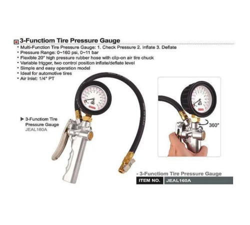 Пистолет для подкачки колес Toptul 1/4" профессиональный (JEAL160A)