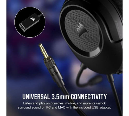 Навушники Corsair HS35 Surround v2 Multiplatform Gaming Carbon (CA-9011386-EU)